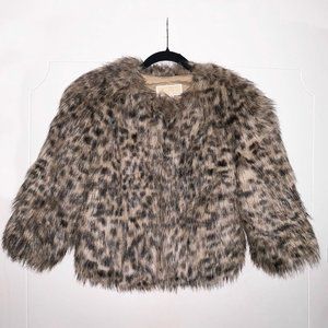 Michael Michael Kors Leopard Print Faux Fur Jacket: Petite Small